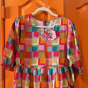 Briton Court Colorful Geometric Pattern Dress